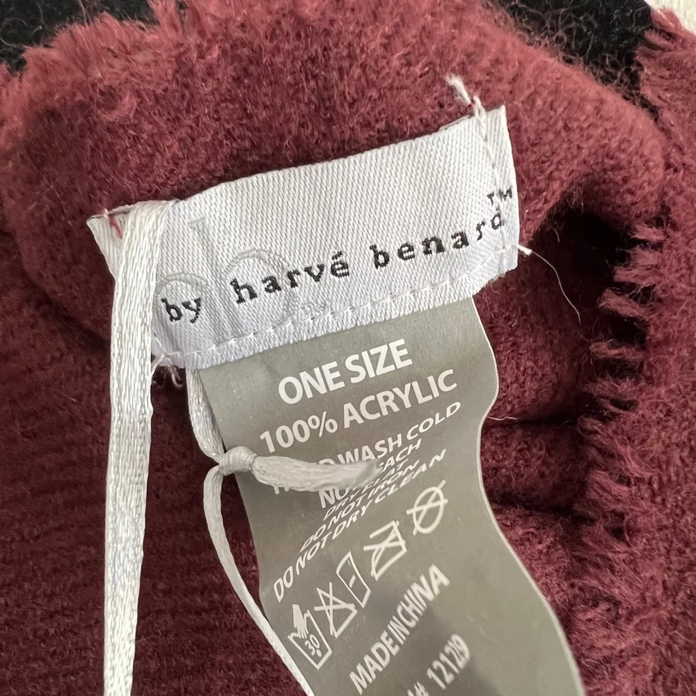 Women's by harve benard Burgundy & Beige One Size Scarf